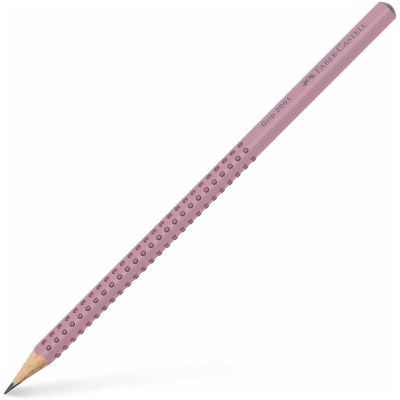 Lápis cor-de-rosa Faber-Castell Grip 2001 com pontos antiderrapantes.