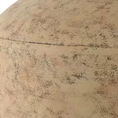 Vaso decorativo de cerâmica bege com padrão texturizado castanho