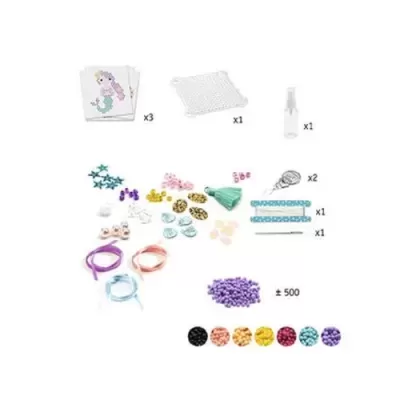 Kit para criação de bijuteria com contas e acessórios coloridos