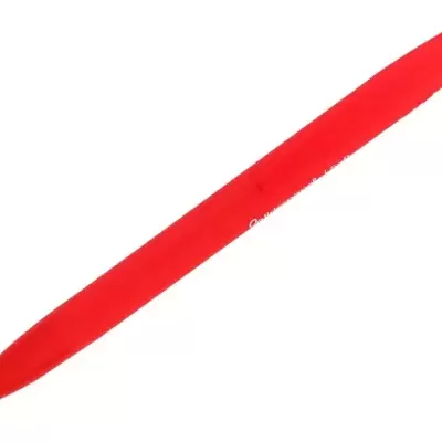 Caneta esferográfica vermelha com clip e mecanismo de clique