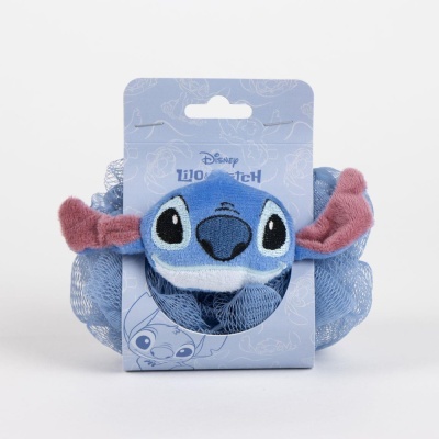 Elástico de cabelo azul claro com personagem Stich e embalagem azul