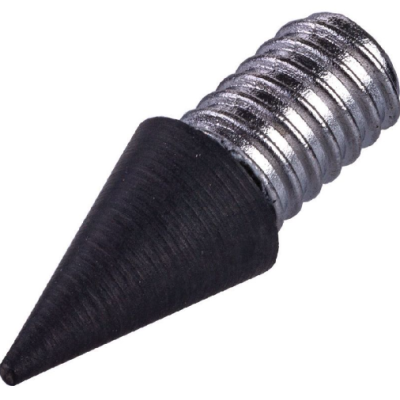 Ponta cónica preta com base roscada metálica prateada