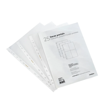 Conjunto de sacas postais transparentes para organização