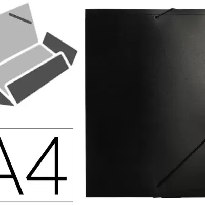 Pasta preta A4 com elásticos e marca liderpapel