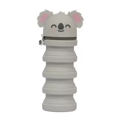 Garrafa de silicone dobrável com tampa em forma de coala sorridente