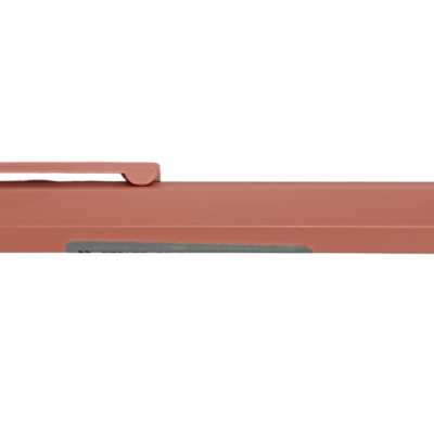 Caneta esferográfica plástica cor rosa com clip embutido
