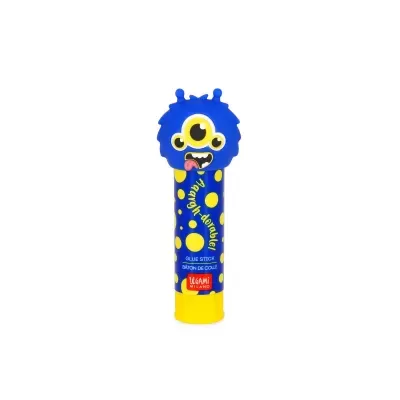 Bolha de sabão azul e amarelo com desenho de monstro