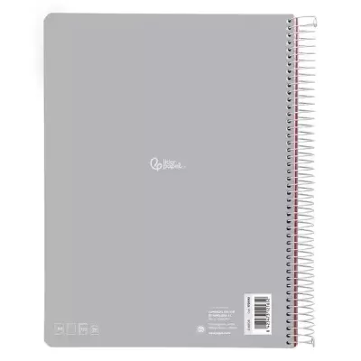Caderno espiral cinzento Liderpapel formato A4 com capa mole