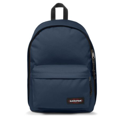 Mochila azul escura Eastpak com bolso frontal e fecho preto