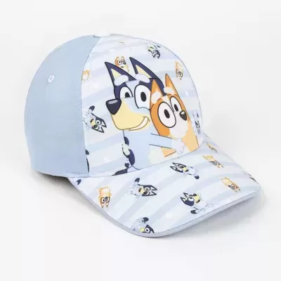 Boné criança azul claro com imagens do desenho animado Bluey