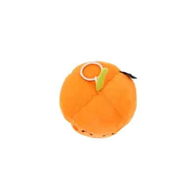 Porta-chaves felpudo em forma de laranja com argola metálica