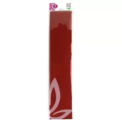 Saco de papel vermelho com embalagem transparente e logo branco em forma de folha