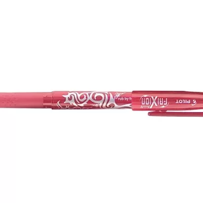 Caneta de tinta de gel Pilot Frixion rosa com padrão branco