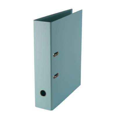 Arquivador azul claro com fechos metálicos