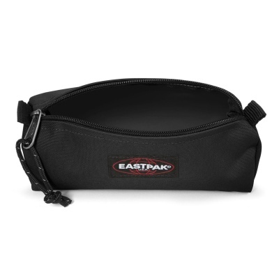 Estojo Eastpak preto com fecho de correr e etiqueta EASTPAK