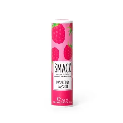 Bálsamo labial SMACK Raspberry Passion com imagens de framboesas