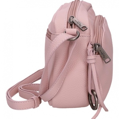 Mala de ombro pequena rosa claro em pele sintética com fechos metálicos Pepe Jeans London