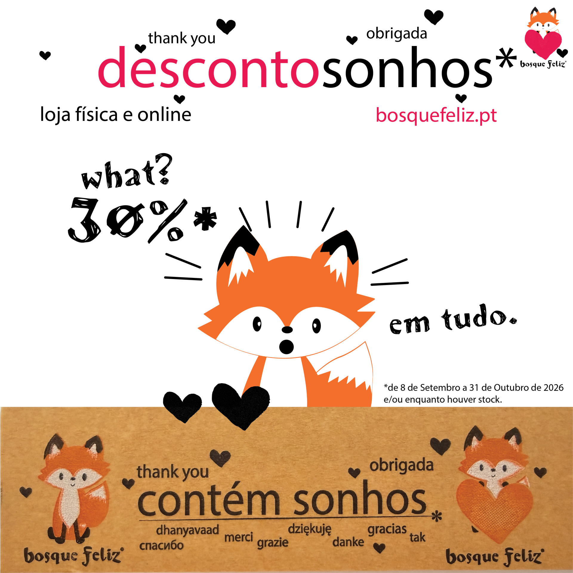Descontos de 8 de Setembro a 31 de Outubro 