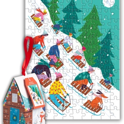 Winter Sledding | Ornamento Puzzle 130 Peças