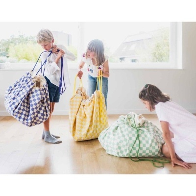 Vichy Verde Tapete de Atividade Reversível | Saco Play & Go