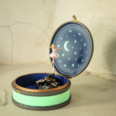Caixa de Música Redonda Bailarina | Brilha no Escuro
