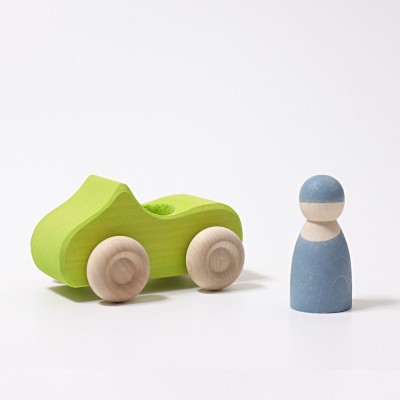 Carro Verde e Boneco Peg Azul | Grimm's