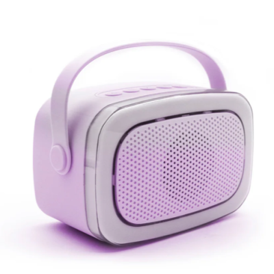 2 Microfones e Coluna Lilás com LED | Lalarma