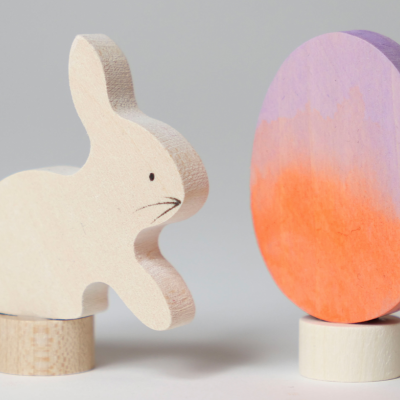 Coelho e ovo de Páscoa Set de 2 | figura decorativa - Grimm's