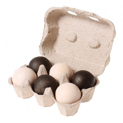 6 Bolas de Madeira Preto e Branco | Grimm's