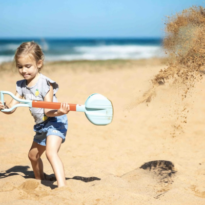Kit praia | pá grande e rede de pesca | CompacToys