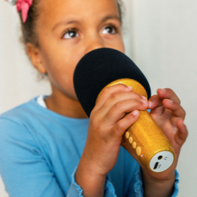 Microfone sem fio Glitter Dourado| Lalarma