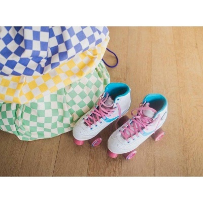 Vichy Verde Tapete de Atividade Reversível | Saco Play & Go