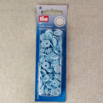 Pacote de molas de pressão azuis claras Prym em blister plástico