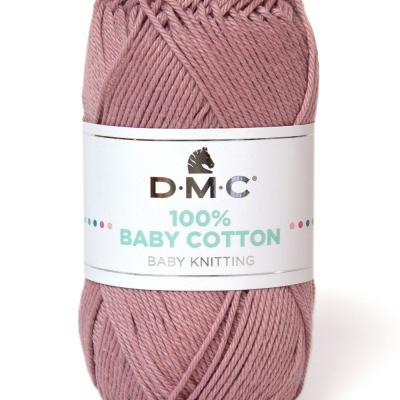 Novelo de lã rosa velho 100% algodão para bebé com etiqueta D.M.C