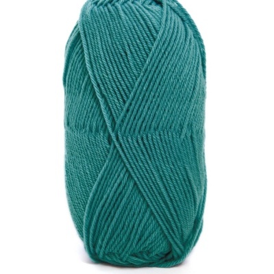 Novelo de lã verde azulada com etiqueta cor 454