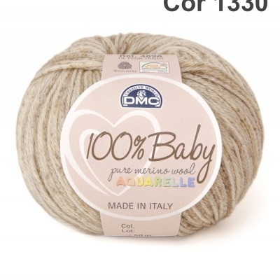 Novelo de lã DMC 100% Baby merino Aquarelle cor 1330 bege claro