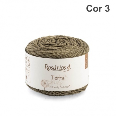Novelo de fio de lã cor castanha Rosários 4 Terra Cor 3