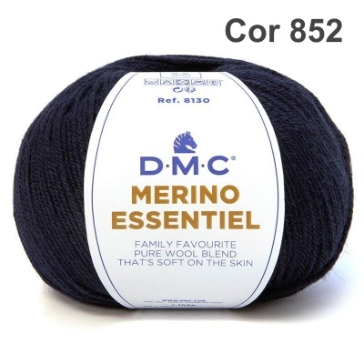Ovillo de lã DMC Merino Essentiel cor 852 com etiqueta branca