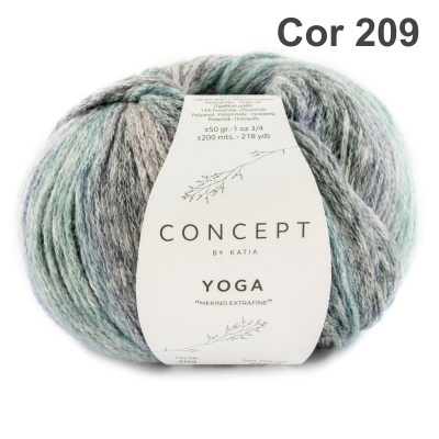 Novelo de lã com etiqueta branca CONCEPT BY KATIA YOGA cor 209