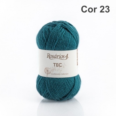 Novelo de lã azul-esverdeado Rosários 4 cor 23