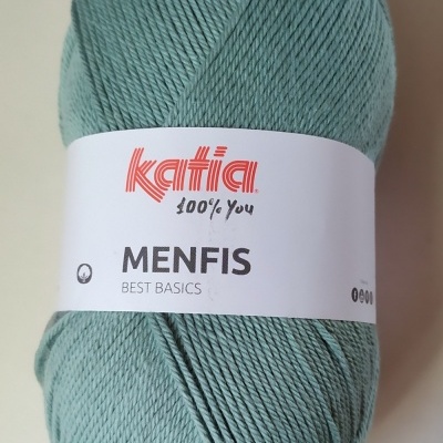 Novelo de lã katia MENFIS Best Basics cor 39 azul esverdeado