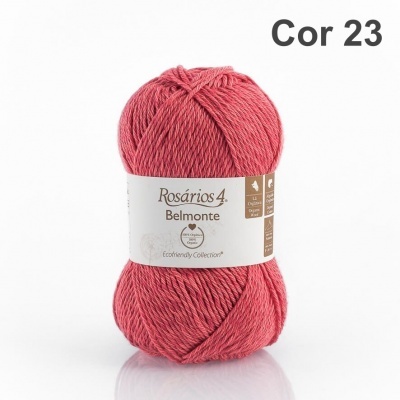 Novelo de fio rosado Rosários 4 Belmonte cor 23