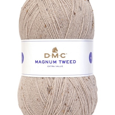 Novel de lã DMC Magnum Tweed cor 117 bege com manchas escuras
