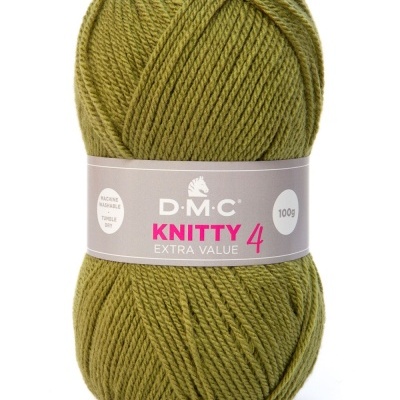 Novelo de lã verde oliva D.M.C. KNITTY 4 Extra Value 100g Cor 634