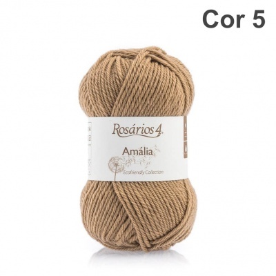 Novelo de lã Rosários 4 Amália cor 5 bege castanha