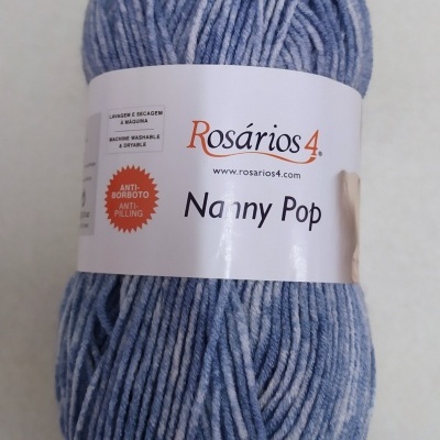 Novelo de lã azul mesclado Rosários 4 Nanny Pop Cor 7