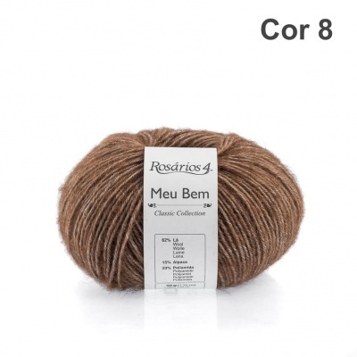 Novelo de lã castanho claro Rosários 4 Meu Bem Classic Collection Cor 8