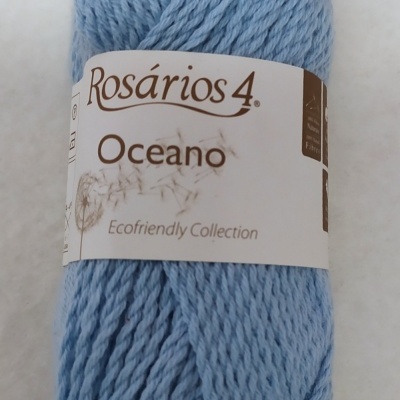 Novelo de lã azul claro Rosários 4 Oceano Cor 27