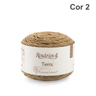 Novelo castanho claro de fio Rosários 4 Terra Cor 2