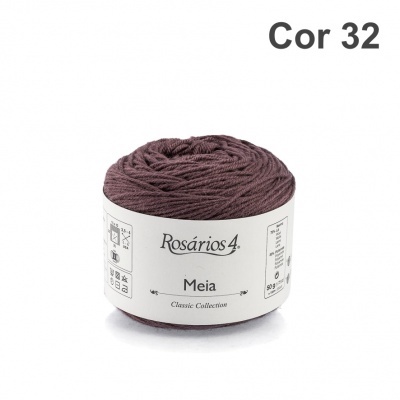 Novelo de lã castanho Rosários 4 Meia Classic Collection